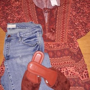 Anthropologie Coco + Jaimeson Boho Top sz XL.  NWT